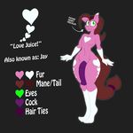  2015 animal_genitalia anthro big_penis brown_hair cutie_mark equine fan_character freckles fur green_eyes hair heart_freckles horse horsecock jrvanesbroek looking_at_viewer male mammal model_sheet my_little_pony penis pink_fur pony solo 