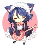  :3 a-iueo animal_ears bell bell_collar blue_hair blush bow bowtie cat_ears cat_tail circle closed_eyes collar curly_hair cyan_(show_by_rock!!) dress drill_hair frilled_dress frills gothic_lolita guitar hairband instrument lolita_fashion lolita_hairband pink_bow puffy_sleeves short_hair show_by_rock!! simple_background sleeves_past_wrists smile solo strap strawberry_heart striped striped_legwear tail thighhighs white_background 