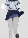  black_hair fubuki_(kantai_collection) kantai_collection meron panties rain school_uniform serafuku skirt solo underwear 