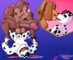 3_toes 5_fingers abs age_difference ankle_grab anthro balls biceps big_balls big_muscles big_pecs big_penis bird_dog blu3danny body_hair canid canine canis cornelius_hazard dalmatian danny_(zackdadawg) domestic_dog double_ear_ring duo ear_piercing ear_ring eyebrows eyes_closed facial_hair feet fingers freckles french_kissing genitals goatee gold_(metal) gold_ear_ring grey_hair greying_hair hair hairy_balls hi_res huge_balls huge_penis hunting_dog image_bubble kissing labrador leg_grab looking_pleasured lying male male/male mammal masturbation mature_male muscular muscular_male narrowed_eyes older_male on_back on_ground open_mouth open_smile pecs penile penile_masturbation penis piercing ponytail retriever ring_piercing sharp_teeth smile spots spotted_genitalia spotted_penis teeth thick_eyebrows toes tongue tongue_out wide_hips younger_male