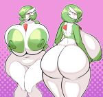 2026 absurd_res areola big_breasts big_butt blush breasts butt duskyer female female_humanoid gardevoir generation_3_pokemon genitals green_areola green_body green_hair green_nipples hair hi_res huge_breasts huge_butt humanoid hyper hyper_breasts looking_at_viewer looking_back looking_back_at_viewer multicolored_body nintendo nipples nude nude_female nude_humanoid pokemon pokemon_(species) red_eyes smile solo thick_thighs two_tone_body vulva white_body