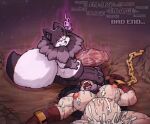 after_sex ahegao akira_(ramia-yana) areola arm_scar bad_end big_breasts big_penis bloated bodily_fluids bound breasts chain chained crater cum cum_covered cum_inflation cum_inside defeat defeat_sex defeated defeated_heroine destroyed dominant dominant_male duo enlargement excessive_cum excessive_genital_fluids exhausted fainting feet female foot_on_face fox_tail fur gasp genital_fluids genitals glowing green_eyes hand_wraps human humiliation impact_crater inflation jewelry larger_female looking_pleasured magic male male/female mammal messy mind_break monster muscular muscular_female necklace nipples noahdoesart orb penis pink_body pink_fur purple_body purple_fur ramia ramia-yana rough_sex scar sex size_difference smaller_male smile smug stepped_on stepping stepping_on_face stomping submissive submissive_female sweat tail text transformation tuft vein veiny_penis wraps