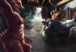 anthro armor balls barracks bear bent_over bovid bovine butt candle canid canine canis castle cattle caught circumcised clothing covering covering_self domestic_dog dragon embarrassed embarrassed_naked_male facepalm fantasy female flaccid flashbulbmemory foreskin genitals group hi_res humanoid_genitalia inside knight lagomorph leporid lying male mammal melee_weapon mouse murid murine mythological_creature mythological_scalie mythology nipples nude penis pornography rabbit rodent scalie standing sword underwear waking_up warrior weapon