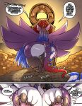 4_fingers absurd_res anthro areola avian balls belly big_areola big_balls big_belly big_breasts big_butt bird braided_hair breast_grab breast_jiggle breasts butt butt_jiggle chair comic cracked_ground cracks dialogue ear_piercing ear_ring english_text feet fingers firedrive24 furniture fusion genitals gold_piercing gold_thong hair hand_on_breast head_wings herm hi_res highlights_(coloring) huge_areola huge_balls huge_belly huge_breasts huge_butt huge_hips huge_thighs huge_wings hybrid hyper hyper_balls hyper_breasts hyper_butt hyper_genitalia hyper_hips hyper_thighs intersex jiggling kobold lips long_hair macro motion_lines natail_(firedrive24) onomatopoeia overweight overweight_herm overweight_intersex piciform piercing reina_(sachasketchy) ring_piercing sachasketchy scalie solo sound_effects speech_bubble talons text thick_bottom_lip thick_thighs thigh_jiggle throbbing throbbing_balls throne toes toucan treasure unusual_wing_placement wide_hips wings