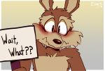 absurd_res anthro blush canid canine canis comic coyote first_person_view hi_res looney_tunes male mammal offscreen_character sign solo the_kor3 warner_brothers wile_e._coyote