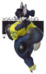 2026 absurd_res anthro big_breasts big_butt black_hair black_latex blue_bra blue_clothing blue_underwear boots bottomwear bra breasts butt canid canine canis chinese_text clothed clothed_anthro clothed_female clothing denim denim_clothing english_text eyewear female fluffy fluffy_tail footwear fur grey_body grey_fur hair hi_res high_heeled_boots high_heels hobble_dress latex latex_bottomwear latex_clothing mammal multicolored_body multicolored_fur orange_eyes shanher shoes solo sunglasses tail text two_tone_body two_tone_fur underwear wearing_sunglasses white_body white_fur wide_hips wolf xiahe_liang zipper
