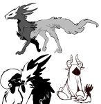 2025 2_horns :3 alternate_species ambiguous_gender asian_mythology black_body black_eyes black_face bovid_horn canid canine caprine_horn colored_sketch daughter_(lore) digital_media_(artwork) dragon east_asian_mythology eastern_dragon evil_otter eyeless female_(lore) feral flat_colors floppy_ears foo_dog fur furred_dragon furred_scalie goat_horn grand_mother_silk grey_body grey_tail group hair hi_res hollow_knight:_silksong hollow_knight_(franchise) horn lace_(hollow_knight:_silksong) licking loaf long_hair mammal mask mother_(lore) mother_and_child_(lore) mother_and_daughter_(lore) mythological_creature mythological_scalie mythology nonbinary_(lore) parent_(lore) parent_and_child_(lore) parent_and_daughter_(lore) phantom_(hollow_knight:_silksong) scalie sibling_(lore) side_view sister_(lore) sitting sitting_on_ground sketch sketch_page smug spiked_fur straight_hair tail team_cherry tongue trio walking wearing_mask white_body white_eyes white_mask wingless_dragon