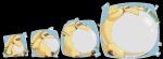 ahoge angoramon anthro bandai_namco belt digimon digimon_(species) fur hair hair_over_eyes hi_res inflated_belly inflation long_ears male pawpads percybull ponytail_ears solo swelling yellow_body yellow_fur