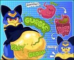 2026 :3 abdominal_bulge absurd_res after_vore anthro anthro_pred before_and_after belly big_belly big_breasts black_body black_border black_clothing black_dress black_fur bloated blue_body blue_fur blue_hair bodily_fluids border breast_expansion breasts cleavage clothed clothing colon death digestion digestive_tract digital_drawing_(artwork) digital_media_(artwork) dress expansion eyelashes face_imprint fatal_vore felid feline female female_pred fur glistening glistening_breasts gold_(metal) gold_jewelry gurgle_(sound_effect) guts hair headpiece hi_res huge_belly huge_breasts hyper hyper_belly imprint internal intestines jewelry mammal multicolored_body multicolored_fur navel neck_ring organs pal_(species) palworld pocketpair prey_imprint pseudo_clothing red_eyes rumbling_stomach scubabagel078 sekhmet_(pal) short_hair smile solo stomach stomach_acid struggling struggling_prey vore weight_gain yellow_body yellow_fur