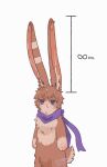 2026 absurd_res anthro artist_name biped blush blush_lines brown_body brown_fur cel_shading chest_tuft countershading digital_drawing_(artwork) digital_media_(artwork) fabulous_beasts front_view fur fur_tuft gloves_(marking) head_tuft hi_res hyper_ears inner_ear_fluff lagomorph leporid lunnanathalia male male_anthro mammal markings mostly_nude mostly_nude_anthro mostly_nude_male multicolored_body multicolored_fur neutral_expression purple_eyes rabbit scarf scarf_only shaded simple_background slim slim_anthro slim_male solo standing tan_body tan_countershading text tuft tuye_(fabulous_beasts) twitter_handle two_tone_body two_tone_fur white_background