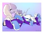 anal anal_penetration anthro anthro_on_anthro anthro_penetrated anthro_penetrating anthro_penetrating_anthro balls beau_(vaporwaveon) blue_body blue_fur bodily_fluids chillet cum cumshot ejaculation erection eye_roll female foreskin fur genital_fluids genitals group hair handjob hi_res humanoid_genitalia humanoid_penis looking_pleasured male male/female male/male male_penetrated male_penetrating male_penetrating_male multicolored_body multicolored_fur nude nude_anthro nude_female nude_male orgasm pal_(species) palworld penetration penile penile_penetration penis penis_in_ass pocketpair purple_body purple_fur purple_hair sex smile smirk smug smug_face smug_grin sparkibarki tongue tongue_out trio two_tone_body two_tone_fur white_body white_fur