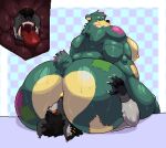 anal anal_penetration animate_inanimate anthro anus bear bear_tail big_butt bodily_fluids butt deep_rimming facesitting fur glistening glistening_body glistening_butt green_body green_fur grey_body grey_fur happy hi_res huge_butt internal internal_anal internal_rimming licking living_plushie long_tongue looking_at_another looking_back male male/male male_penetrating mammal muscular muscular_anthro muscular_male nipples oral penetration plushie pogi_abrazo rimming ritcherr sex sitting sitting_on_another snout_in_ass stitch_(sewing) sweat sweatdrop sweaty_body sweaty_butt teddy_bear_(species) tongue tongue_out tonguejob wide_hips