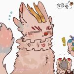 1:1 2026 adopted_(lore) adoptive_brother_(lore) adoptive_sibling_(lore) ambiguous_feral ambiguous_gender antlers artist_name bixie_(fabulous_beasts) blue_body blue_fur bodily_fluids brother_(lore) brothers_(lore) cel_shading clown_nose copyright_name digital_drawing_(artwork) digital_media_(artwork) fabulous_beasts facial_markings feral flying_sweatdrops fur group head_markings hi_res horn lunnanathalia lying markings monotone_body monotone_fur multicolored_body multicolored_fur mythological_creature mythology neckwear pied pixiu qilin_(chinese_mythology) red_body red_fur shaded sibling_(lore) sibuxiang_the_kirin_(fabulous_beasts) side_view simple_background sweat sweatdrop text tianlu_(fabulous_beasts) trio twitter_handle two_tone_body two_tone_fur watermark white_background white_body white_fur yellow_horn