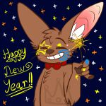 1:1 2016 ambiguous_gender anthro bat bodypaint bow_tie bow_tie_only brown_nose brown_pawpads crownedvictory digital_drawing_(artwork) digital_media_(artwork) ekky_(crownedvictory) english_text eyebrows eyes_closed face_paint flat_colors grin half-length_portrait handwritten_text haplorhine head_tuft holding_sparkler holidays hybrid inner_ear_fluff kangaroo lemur macropod mammal marsupial monkey mostly_nude new_year paint_tool_sai_(artwork) pawpads pink_inner_ear portrait primate red_bow_tie smile solo sparkler strepsirrhine text tuft whiskers white_inner_ear_fluff yellow_text