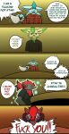 absurd_res anthro backrooms_(film) blue_body brradett clothed clothing colored comic dialogue digital_media_(artwork) duo eeveelution english_text fur generation_4_pokemon generation_5_pokemon glaceon group hi_res illusion knife leafeon male mammal meme nintendo pokemon pokemon_(species) profanity speech_bubble text the_backrooms trio zoroark