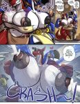 2_heads 3_toes 4_fingers absurd_res anthro areola areola_slip aroused avian belly big_areola big_belly big_breasts bird blush bodily_fluids body_size_growth bouncing_breasts braided_hair breaking_the_fourth_wall breast_expansion breast_jiggle breasts bursting_out_of_clothing claws cleavage clenched_teeth clothed clothing comic dialogue duo english_text expansion eyes_closed feet female fingers firedrive24 fist fusion hair head_wings heart_symbol hi_res hip_expansion horn huge_areola huge_breasts huge_hips huge_thighs hybrid hyper hyper_breasts hyper_hips jiggling kobold lactating lips looking_aside looking_at_another looking_at_partner merge_transformation merging motion_lines multi_head natail_(firedrive24) nipple_slip nude nude_female onomatopoeia open_mouth open_smile panicking piciform raised_finger reina_(sachasketchy) sachasketchy scalie shattered_glass size_transformation smile sound_effects speech_bubble talons teeth text thick_bottom_lip thick_thighs thigh_expansion tight_clothing toe_claws toes torn_clothing toucan transformation treasure unusual_wing_placement wardrobe_malfunction weight_gain wide_eyed wide_hips winged_arms wings worried yelling
