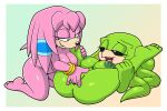 2_finger_fingering 3:2 5_fingers anthro aquatic areola breasts butt cephalopod coleoid digital_media_(artwork) duo echidna eulipotyphlan fan_character feet female female/female fingering fingering_partner fingers fur genitals green_body hair half-closed_eyes hi_res holding_both_legs humanoid_feet kneeling luka_the_octopus lying mammal mollusk monotreme narrowed_eyes nipples nude octopodiform octopus on_back pink_body plantigrade sega sex simple_background sky_the_echidna smile soles sonic_the_hedgehog_(series) sonicguru spread_legs spreading tail toes vaginal vaginal_fingering vulva