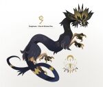 4_toes ambiguous_gender blue_body claws dragon english_text fangs feet feral gradient_body lingrimm long_body looking_at_viewer mythological_creature mythological_scalie mythology scales scalie simple_background smile solo tail teeth text toes tusks white_background