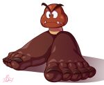 2021 5_toes big_feet biped black_eyebrows black_eyes bobthetanuki brown_feet brown_nails brown_toenails colored_nails digital_drawing_(artwork) digital_media_(artwork) eyebrows fangs feet foot_focus glistening glistening_face glistening_feet glistening_nails glistening_toenails goomba huge_feet humanoid_feet hyper hyper_feet male mario_bros mouth_closed nails nintendo outline plantigrade shadow signature simple_background snaggle_teeth standing teeth toenails toes waddling_head white_background