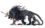 2026 abdominal_scar absurd_res back_scar black_claws black_mane black_paws blood blood_drip blood_from_eye blood_from_wound blood_on_ground blood_on_object blood_on_sword blood_on_weapon bodily_fluids broken_chain chain_around_neck cheek_tuft claws cross_scar crown cuff_(restraint) dated depravedstar dewclaw dripping empty_eyes eye_scar facial_scar facial_tuft fatal_wound felid feral flowing_mane fluffy fluffy_chest forehead_scar fur gradient_fur grey_body grey_fur grey_scar headgear hi_res leg_scar lion long_tail male male_feral mammal mane melee_weapon mostly_nude_feral notched_ear open_mouth pantherine pores realistic_feral red_tongue restraints ruff scar scarred_body shaded shoulder_scar side_view signature simple_background soft_shading solo sword sword_in_head tail tail_scar tail_tuft tongue tuft undead walking weapon white_background wispy_tail wounded