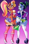 absurd_res activision angry anthro areola areola_slip armband armwear bandicoot big_breasts big_butt bimbo_(fashion) bimbo_anthro bimbofied blu3danny boots bottomwear breast_overflow breasts butt butt_tattoo cellphone clenched_teeth clothing coco_bandicoot collar condom_wrapper crash_bandicoot_(series) crop_top denim denim_bottomwear denim_clothing denim_shorts duo ear_piercing ear_ring electronics eye_contact eyewear eyewear_on_head female fishnet_armwear fishnet_clothing fishnet_legwear footwear freckled_breasts freckled_butt freckles furrowed_eyebrows goggles goggles_on_head hand_on_hip hi_res high_heeled_boots high_heels highlights_(coloring) hoop_ear_ring hotpants huge_breasts huge_butt human legwear lips lipstick looking_at_another makeup mammal marsupial mechanical_arm narrowed_eyes nina_cortex nintendo panties phone piercing ring_piercing shirt shoes shorts tattoo teeth thick_lips thick_thighs thigh_highs thong_straps tight_clothing topwear underwear wide_hips