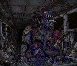 aeromorph aircraft alien anthro blood blue_blood bodily_fluids body_horror colored_blood console destruction eaten_alive emberdragon emberdragondog female gore hi_res horror_(theme) living_aircraft living_machine living_vehicle machine orange_eyes ripped_apart ship solo space spacecraft spaceship_interior swarm threatening unusual_blood unusual_bodily_fluids vehicle watercraft