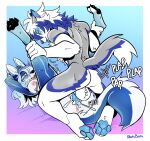 animal_genitalia animal_penis anthro anthro_on_anthro anthro_penetrated anthro_penetrating anthro_penetrating_anthro anus areola balls black_pawpads blue_body blue_fur blue_highlights blue_pawpads bodily_fluids breasts butt canid canine canine_genitalia canine_penis canis cum cum_in_vagina cum_inside cumshot duo ejaculation english_text erection feet_up female female_penetrated fox from_front_position fur genital_fluids genitals grey_body grey_fur hair hi_res highlights_(coloring) humanoid_genitalia humanoid_vulva looking_pleasured lying male male/female male_penetrating male_penetrating_female mammal missionary_position nipples nude nude_anthro nude_female nude_male on_back onomatopoeia orgasm pawpads paws penetration penis perineum pink_areola pink_nipples sex sound_effects sparkibarki text tongue tongue_out vaginal vaginal_penetration vulva white_body white_fur white_hair wolf