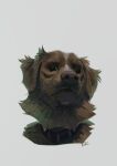 2025 ambiguous_form ambiguous_gender bird_dog black_collar brown_body brown_eyes brown_fur canid canine canis collar digital_media_(artwork) digital_painting_(artwork) domestic_dog ferrilo floppy_ears fur good_boy_(2025_leonberg_film) grey_background headshot_portrait hi_res hunting_dog indy_(good_boy) mammal nova_scotia_duck_tolling_retriever painting_(artwork) portrait retriever shaded simple_background snout solo whiskers