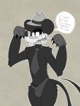 absurd_res accessory anthro black_body black_fur buckteeth bulge cigarette cigarette_in_mouth clothing fedora fur hat headgear headwear hi_res jack_pepper_(mouse) male mammal markings mouse mouse:_p.i._for_hire murid murine necktie object_in_mouth rodent rubberhose samlssms solo teeth underwear white_markings
