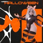 1:1 2025 2_horns 3d_(artwork) absurd_res anthro asriel_dreemurr_(god_form) biped black_clothing black_legwear black_leotard black_sclera black_thigh_highs bovid caprine cleavage_cutout clothed clothed_anthro clothed_male clothing cutout digital_media_(artwork) english_text femboy front_view goat hair halloween hi_res holidays horn legwear leotard looking_at_viewer male male_anthro mammal melongoat3d navel_cutout orange_clothing orange_legwear orange_thigh_highs pattern_clothing pattern_legwear pattern_thigh_highs solo striped_clothing striped_legwear striped_thigh_highs striped_thighs stripes text thick_thighs thigh_highs undertale undertale_(series) white_body white_hair white_horn wings