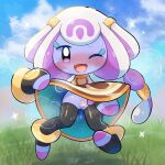  1girl absurdres adapted_costume anklet aroused ass_visible_through_thighs bar_censor black_thighhighs blue_background blue_sky blush breath censored clitoris cloak cloak_lift cloud colored_skin commentary_request day flashing floating full_body grass hair_ornament half-spread_pussy happy highres jewelry kirby_(series) kirby_and_the_world_beyond large_variant_set lifting_own_clothes long_hair looking_at_viewer lucky777 multicolored_hair mysterious_girl_(kirby_and_the_world_beyond) no_panties no_sclera one_eye_closed open_mouth outdoors ponytail purple_eyes purple_hair purple_skin pussy pussy_juice pussy_juice_drip pussy_juice_puddle raised_inner_eyebrows rayman_limbs saliva shiny_skin sidelocks sky smile solo sparkle spread_pussy spreading_own_pussy steam steaming_body sweat tears thighhighs toeless_legwear two-sided_cloak two-sided_fabric two-tone_hair urethra variant_set white_hair yellow_cloak 