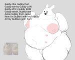2026 6_nipples anthro axoarts balls big_butt big_moobs black_eyes black_nose butt digital_media_(artwork) english_text fist fur genitals grey_background gubby_(roblox) gubby_(species) happy hi_res huge_butt lagomorph leporid male mammal moobs multi_nipple navel nipples nude obese obese_anthro obese_male overweight overweight_anthro overweight_male penis pink_nipples pose rabbit raised_arms roblox scut_tail short_tail simple_background small_balls small_penis smile solo standing tail text thick_thighs three-quarter_view white_body white_ears white_fur white_tail