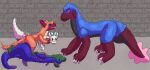 2026 absurd_res black_eyes blue_body blue_sclera brick brick_wall colored digital_drawing_(artwork) digital_media_(artwork) dinosaur dragon dragonscape drekir feathers feral group hi_res jame_(miguel_the_divine_dragon) jose_(miguel_the_divine_dragon) luis_(miguel_the_divine_dragon) male michael_(miguel_the_divine_dragon) miguel_the_divine_dragon mythological_creature mythological_scalie mythology orange_body ormer prehistoric_species purple_body purple_feathers purple_sclera red_body reptile saurischian scales scalie theropod wall_(structure) white_body yellow_sclera