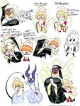 2025 2_horns 5_fingers adjusting_glasses afterimage angel angel_humanoid angry asking asking_another asphyxiation big_breasts big_eyes big_glasses black_blush black_clothing black_eyebrows black_eyes black_eyewear black_glasses black_robe black_tail black_text blonde_hair blush blush_lines blushing_profusely bodily_fluids bowl_cut breast_size_difference breasts brown_body brown_jewelry brown_necklace brown_nose brown_skin choking clenched_teeth clothed clothed_female clothed_humanoid clothed_male clothing cross cross_pendant curved_eyebrows curved_horn curved_tail curvy_figure demon demon_humanoid dialogue digital_drawing_(artwork) digital_media_(artwork) empty_eyes english_text eyebrow_through_hair eyebrows eyelashes eyes_closed eyewear face_squish feathered_wings feathers featureless_hands female fingers flapping flapping_wings flying_sweatdrops freckled_face freckles full-face_blush glasses glistening glistening_clothing glistening_hair glistening_horn glistening_robe group hair half-closed_eyes halo hands_together happy head_turned headgear headwear heart_symbol hearts_around_head hi_res holding_object holding_plushie holding_whip horn horned_humanoid hug huge_breasts human humanoid interrobang iris jewelry larger_female leaning leaning_forward light_body light_skin long_eyelashes long_horn looking_at_another looking_at_viewer looking_back looking_back_at_another lying lying_on_another male male/female mammal monotone_background mouth_closed multicolored_clothing multicolored_headwear multicolored_robe narrowed_eyes necklace no_pupils not_furry nun nun_habit nun_outfit on_front open_mouth open_smile orange_hair pendant pink_heart plushie purple_blush purple_body purple_breasts purple_horn purple_skin red_blush religious_clothing robe round_eyes sharp_teeth short_hair simple_background size_difference smaller_male smile spade_tail squish standing sweat sweatdrop tail talking_to_another tan_blush teeth text text_emphasis theguywhodrawsalot thin_eyebrows tooth_gap translucent translucent_clothing translucent_hair translucent_robe two_tone_clothing two_tone_headwear two_tone_robe underline voluptuous voluptuous_female voluptuous_humanoid wearing_glasses whip white_background white_clothing white_headwear white_robe wings yellow_eyes yellow_wings yes-no_question