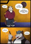 2026 3_toes 4_fingers absurd_res belly black_nose bottomwear brok_the_investigator changedbass clothing comic cowcat_games detailed_background dialogue english_text feet fingers generic_rat_(brok_the_investigator) hi_res male mammal murid murine overweight overweight_male pants rat rodent solo squealers_chief standing text toes