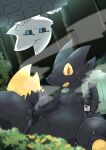 absurd_res ambiguous_gender anthro backpack backpack_only black_body black_fur black_nose black_sclera blue_eyes canid canine casualties:_unknown dual_wielding dual_wielding_ranged_weapons expie_(gunsawian) fluffy fluffy_tail fur grass gun gunsawian hi_res holding_object holding_weapon mammal markings milky_(gunsawian) mttbsmn orange_eyes orange_sclera plant pointing_gun_at_viewer ranged_weapon shell_(projectile) smoking_gun tail tail_markings weapon white_body white_fur wide_eyed