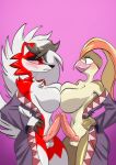 abs absurd_res anthro avian beak big_breasts big_penis bodily_fluids breast_squish breasts breasts_frottage butt canid canine claws clothing competition digital_media_(artwork) duo erection feathered_wings feathers frottage fur generation_1_pokemon generation_7_pokemon genitals gynomorph gynomorph/gynomorph hair hi_res huge_breasts huge_penis intersex intersex/intersex kato777 lycanroc mammal midnight_lycanroc muscular muscular_anthro muscular_gynomorph muscular_intersex nintendo nipples nude penile penis penises_touching pidgeot pokemon pokemon_(species) red_body red_fur robe rouphtiff_(zora.fox) sex sexual_competition sexual_fight smile squish tail thick_thighs white_body white_fur wings