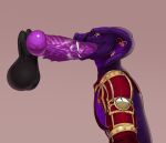 animated animated_gif anthro balls big_balls big_knot bodily_fluids cobra deep_throat disembodied_penis dragon duo elapid_(snake) european_mythology f0rfeit face_fucking fangs fellatio genitals golden_markings hi_res irrumatio king_cobra knot knotted_penis madeon_drachen male male/male maned_dragon mythological_creature mythological_scalie mythology neck_bulge oral oral_penetration penetration penile penile_spines penis penis_in_mouth prosthetic prosthetic_arm prosthetic_limb purple_body purple_penis purple_scales reptile ridged_penis saliva saliva_on_penis scales scalie sex short_playtime snake snake_hood tears teeth velvety western_dragon