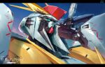 absurd_res air_vent ambiguous_gender antennae_(anatomy) battle_damage blue_eyes broken_glass broken_mask decal english_text glass gundam hi_res machine mecha mobile_suit mobile_suit_gundam mobile_suit_gundam:_hathaway not_furry robot rx-105_xi_gundam sky sky_sheno text title_card unmasked watermark white_body