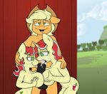  animal_genitalia anthro anthrofied applejack_(mlp) balls black_penis blonde_hair breasts cloud crossgender cum cum_in_mouth cum_inside cum_on_face cum_on_tongue cutie_mark double_titfuck equine female flam_(mlp) flim_(mlp) freckles friendship_is_magic fur green_eyes group group_sex hair hat horn horse horsecock licking looking_at_penis male mammal multicolored_hair my_little_pony navel no_pupils nude open_mouth oral orange_fur orgasm outside penis penis_lick pony red_hair semi-incest sex smile stunnerpony threesome titfuck tongue tongue_out tree two_tone_hair vein yellow_fur 
