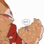 1:1 2026 anthro biped blush brown_body brown_fur cape cel_shading clothed clothed_anthro clothed_male clothing countershading deer dialogue digital_drawing_(artwork) digital_media_(artwork) duo english_text fabulous_beasts fur hi_res high-angle_view lagomorph leporid looking_down looking_down_at_another lunnanathalia male male_anthro mammal markings mask mostly_nude multicolored_body multicolored_fur plantigrade rabbit scarf scarf_only shaded shrunk sibuxiang_the_deer_(fabulous_beasts) simple_background slim slim_anthro slim_male speech_bubble spots spotted_body spotted_fur standing talking_to_another tan_body tan_countershading tan_fur text tuye_(fabulous_beasts) two_tone_body two_tone_fur wearing_mask white_background