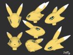 3d_(artwork) 4:3 ambiguous_gender anthro artist_name bandai_namco black_background black_body black_fur black_lips black_nose black_sclera blue_eyes cheek_tuft dated digimon digimon_(species) digital_media_(artwork) facial_tuft fur head_tuft j-fujita lips long_ears looking_at_viewer renamon shaded signature simple_background solo text tuft white_body white_fur yellow_body yellow_fur