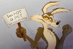 4_fingers amber_eyes anthro brown_body brown_fur canid canine canis cheek_markings colored colored_sketch coyote coyote_vs._acme eyebrows facial_markings fingers fur fur_tuft grey_background head_markings hi_res holding_object light_markings looking_at_viewer looney_tunes male male_anthro mammal markings orange_eyes pinkish-cat puffed_cheeks shaded simple_background sketch smile smiling_at_viewer smirk smirking_at_viewer solo tablet tall_ears text texting toony tuft warner_brothers wile_e._coyote