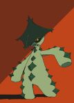  black_sclera cacturne colored_sclera highres no_humans orange_background pokemon pokemon_(creature) pokemon_focus scarecrow solo spikes standing ten_(prop03) yellow_eyes 