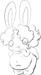 2026 3_fingers 3_toes anthro arms_bent belly belly_overhang biped black_eyebrows blush blush_lines digital_drawing_(artwork) digital_media_(artwork) english_description eyebrow_through_hair eyebrows fan_character feet fingers full-length_portrait fur hair hi_res lagomorph long_ears looking_at_viewer male male_anthro mammal monochrome navel no_pupils noseless nude_anthro nude_male onetrueelihym overweight overweight_anthro overweight_male portrait rabbid rabbidification raving_rabbids rayman_(series) scut_tail short_hair short_tail simple_background sketch smile smiling_at_viewer solo standing tail thick_thighs thin_eyebrows toes translucent translucent_hair ubisoft wavy wavy_hair white_background white_body white_eyes white_fur white_hair white_mouth white_sclera white_tail yash_(onetrueelihym)