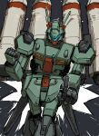 5_fingers armored_body blue_visor bow_ribbon ccilion colored_sketch face_plate female fingers fist gesture gundam hand_gesture hi_res humanoid legs_together machine mecha military_vehicle missile_pod mobile_suit mobile_suit_gundam mobile_suit_gundam:_char's_counterattack mobile_suit_gundam_unicorn mobile_suit_gundam_variations not_furry nuclear_bomb raised_finger raised_hand raised_index_finger rgm-89_jegan rgm-89s_prototype_stark_jegan rgm-89s_stark_jegan robot robotic_arm robotic_hand robotic_legs shy sketch solo teal_body thrusters wings