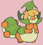 2025 4_arms alternate_form alternate_species ambiguous_gender anthro arthropod back_markings belly big_arthropod_abdomen big_belly big_eyes big_pupils blonde_hair carapace caterpillar charlie_(serafphim) countershade_arthropod_abdomen countershade_torso countershading cute_fangs fangs full-length_portrait generation_5_pokemon gloves_(marking) hair half-closed_eyes head_tuft hi_res insect larva markings multi_arm multi_limb narrowed_eyes nintendo non-mammal_hair nude nude_ambiguous nude_anthro orange_paws overweight overweight_ambiguous overweight_anthro pants_(marking) paws pink_background pokefied pokemon pokemon_(species) portrait pupils raised_tail semi-anthro serafphim sewaddle simple_background solo standing tail tasteful_nudity teeth thick_arms thick_tail thick_thighs tuft white_belly