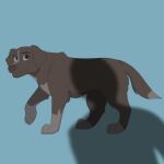 1:1 2025 ambiguous_gender bird_dog blue_background brown_body brown_fur canid canine canis digital_drawing_(artwork) digital_media_(artwork) digitigrade domestic_dog feral floppy_ears fur good_boy_(2025_leonberg_film) hi_res hunting_dog indy_(good_boy) kyiza looking_up mammal nova_scotia_duck_tolling_retriever offscreen_character paws retriever shaded shadow simple_background snout solo standing tail