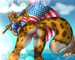  4thjuly americaday azaleesh beach bikini butt canine cheetah clothing feline flag fox hybrid invalid_tag kiku leopard mammal patriotism politics sea seaside skyline smiles swimsuit united_states_of_america water 