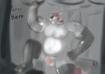  balls bitnarukami chubby latex_gloves male mammal nipples overweight penis raccoon sketch solo 